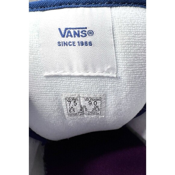 Vans Knu Skool Sneakers Shoes Vibrant Blue Purple White Mens Size 7.5 / Womens 9